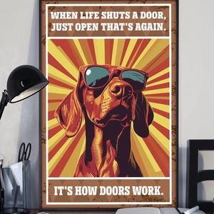 Funny Vizsla It&#39;s How Door Work, Vizsla Dog Poster, Dog Wall Art, Home Decor, Dog Lover Gift, Gift For Dog Lover