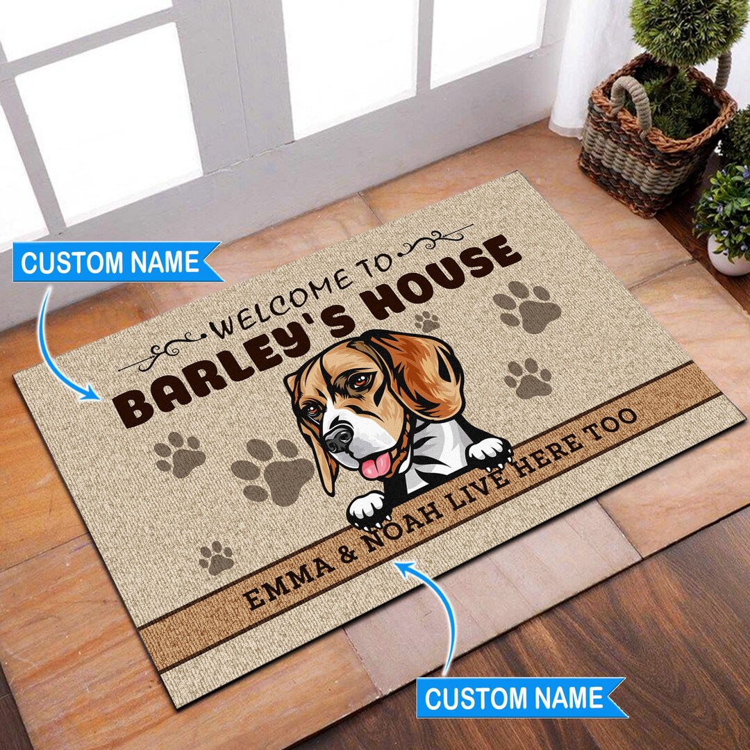 Custom Beagle Rug, Beagle Personalized Doormat, Beagle Doormat, Custom