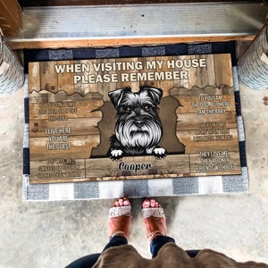 Miniature Schnauzer Doormat, Miniature Schnauzer Mat, Schnauzer Dog Rug, Perfect Gift For Dog Lover, Dog Doormat, Home Decor, Funny Dog Mat