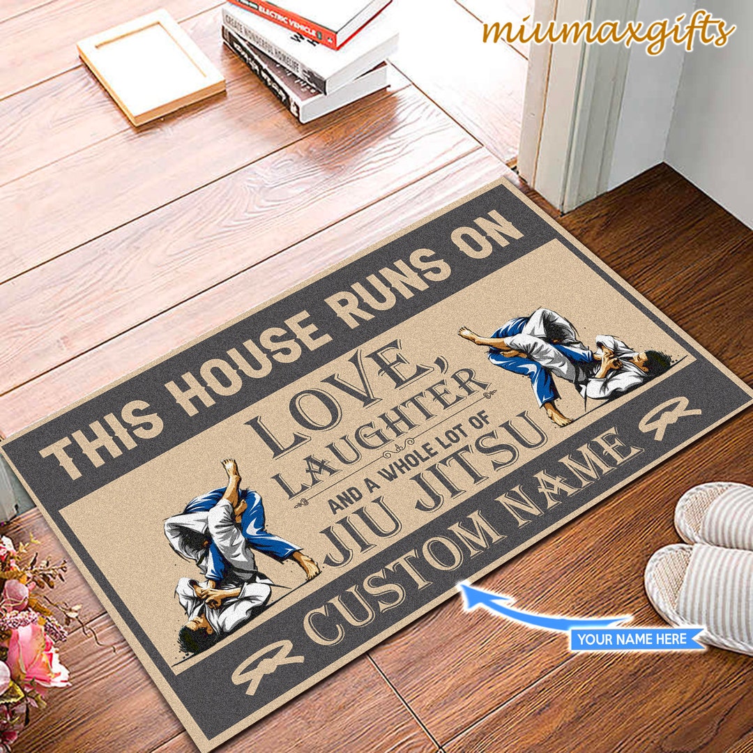 This is House Runs on Jiu Jitsu Doormat, Jiu Jitsu Doormat, Jiu Jitsu