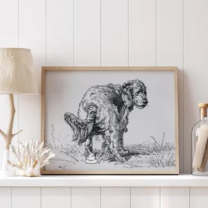 Irish Setter Pooping On The Grass Poster, Irish Setter Canvas, Funny Irish Setter Wall Art, Irish Setter Dog Decor, Irish Setter Wall Art