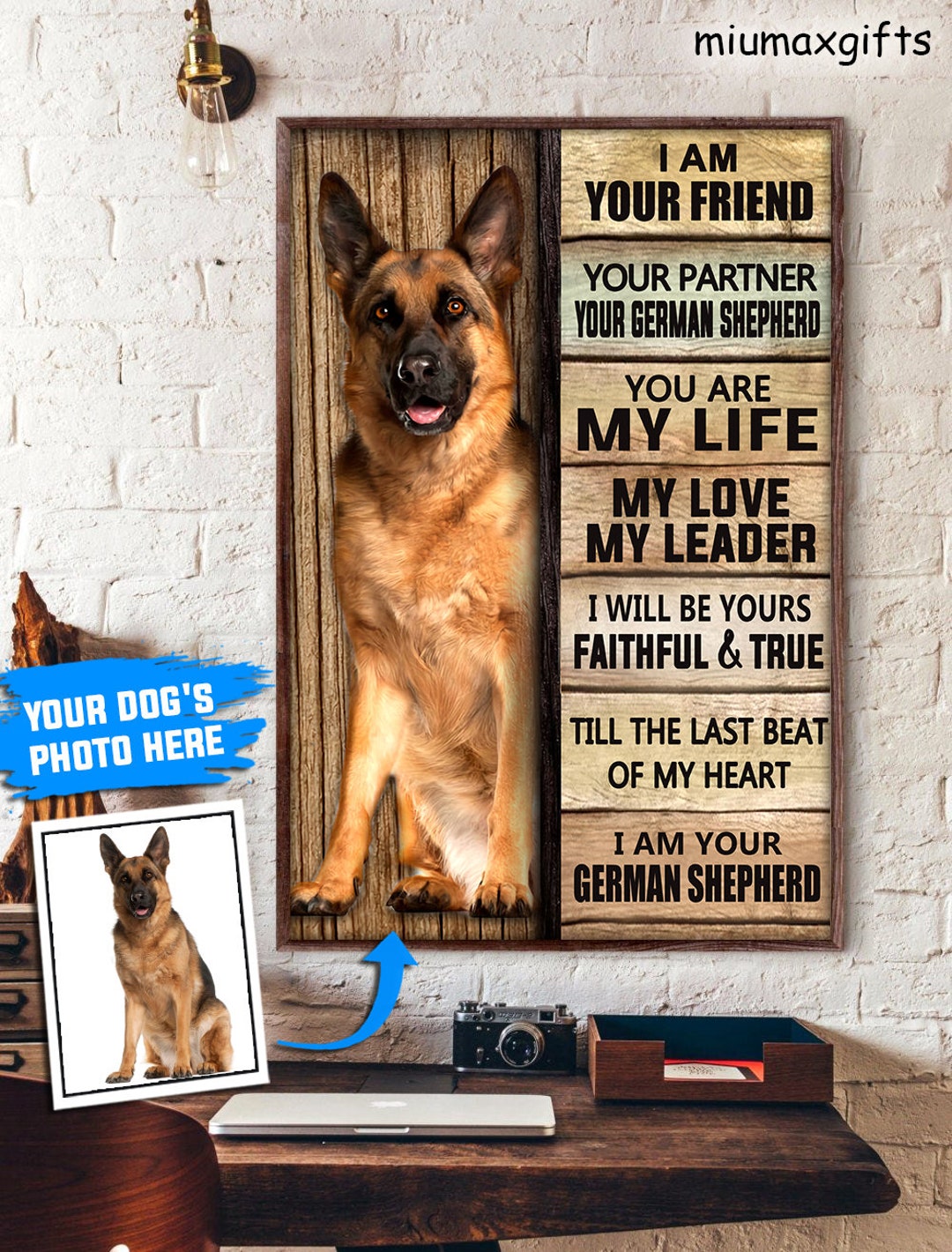 German Shepherd I Am Your Friend, Dog Canvas, Canvas Wall Art, Gift for