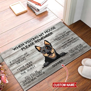 Australian Cattle Dog Doormat, Dog Rug, When Visiting My House Mat, Perfect Gift For Dog Lovers, Dog Doormat, Housewarming Gift, Dog Mat
