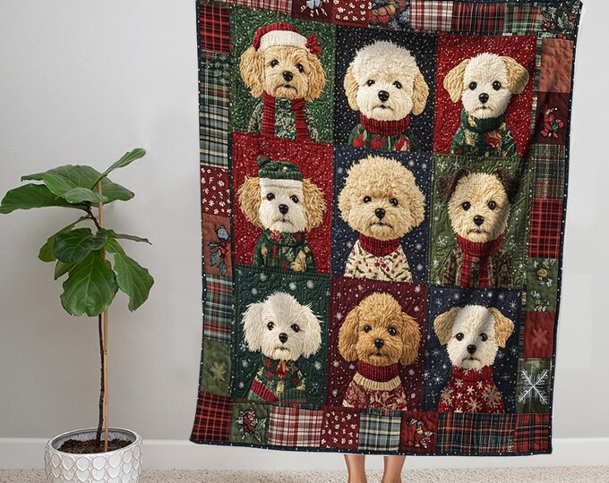 Image showcasing Personalized Dog Name Maltipoo Custom Dog Lover Blanket, Custom Dog ...