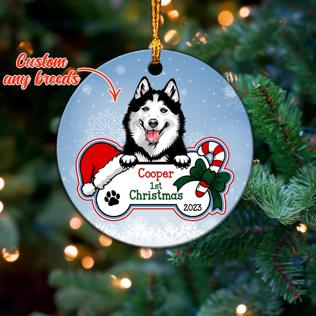Husky Ornament Personalized Husky Dog Ornament Husky First Etsy