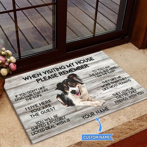 Australia Shepherd Rug, Australian Shepherd Mat, When Visiting My House Doormat, Perfect Gift For Dog Lovers,Dog Doormat, Housewarming Gift