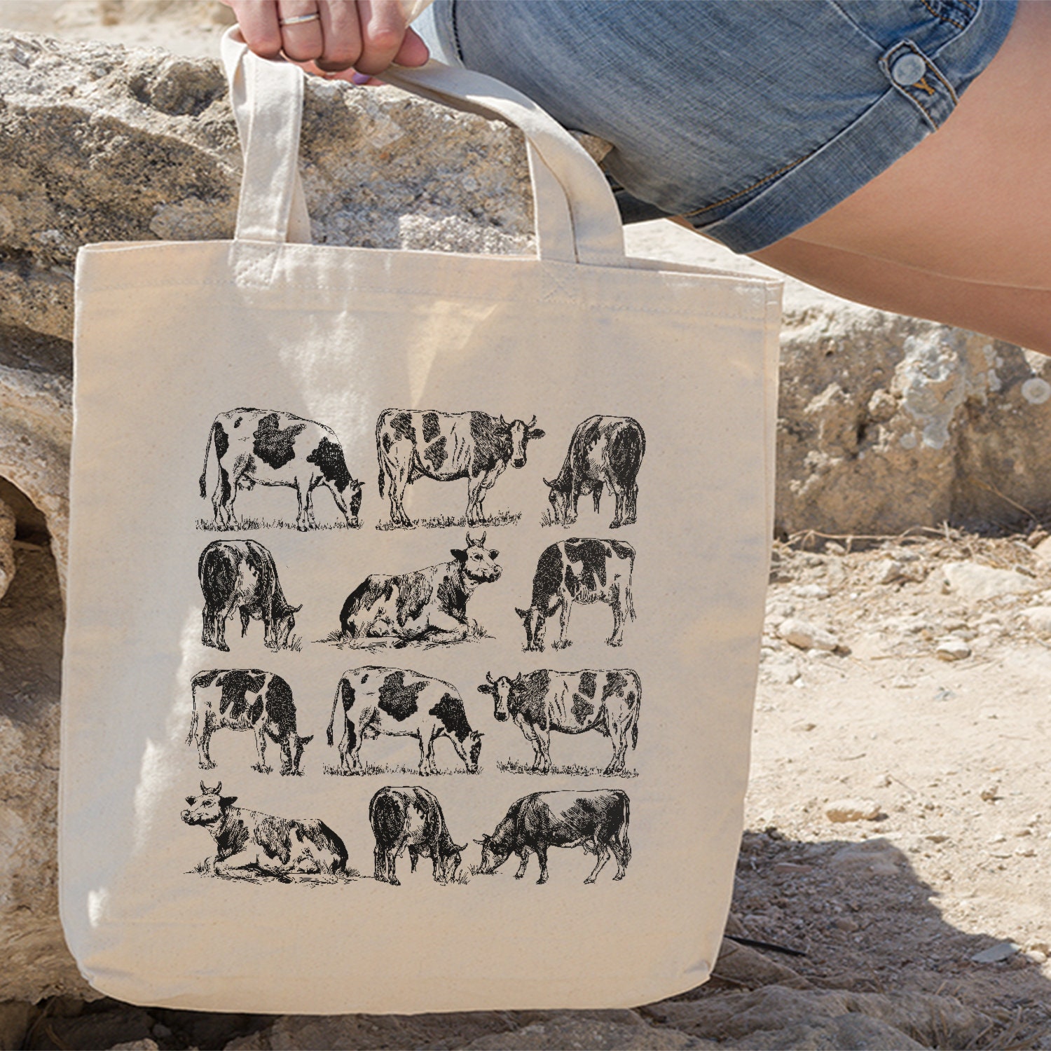 Dairy Cattle Cotton Tote Bag Farm Tote Bag Dairy Cattle Bag Etsy