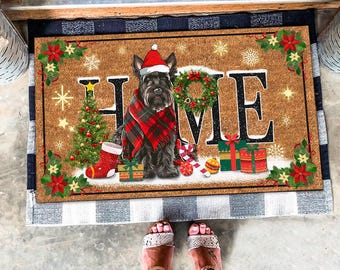 Christmas Scottish Terrier Mat, Scottish Terrier Doormat Christmas, Scotty Doormat, Dog Lover Gift, Christmas Dog Doormat, Christmas Gifts