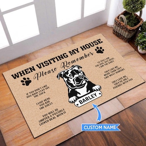 Staffy Doormat, Staffy Rug, Staffy Mat, Visiting My House Mat, Perfect Gift For Dog Lovers, Dog Doormat, Staffordshire Bull Terrier Doormat