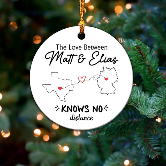 Personalized Long Distance Best Friend Ornament