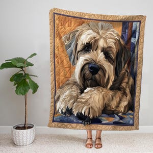 Soft-coated Wheaten Terrier Blanket, Dog Sherpa Blanket, Dog Fleece Blanket, Baby Blanket, Dog Lover Gift, Gift For New Mom, Christmas Gifts