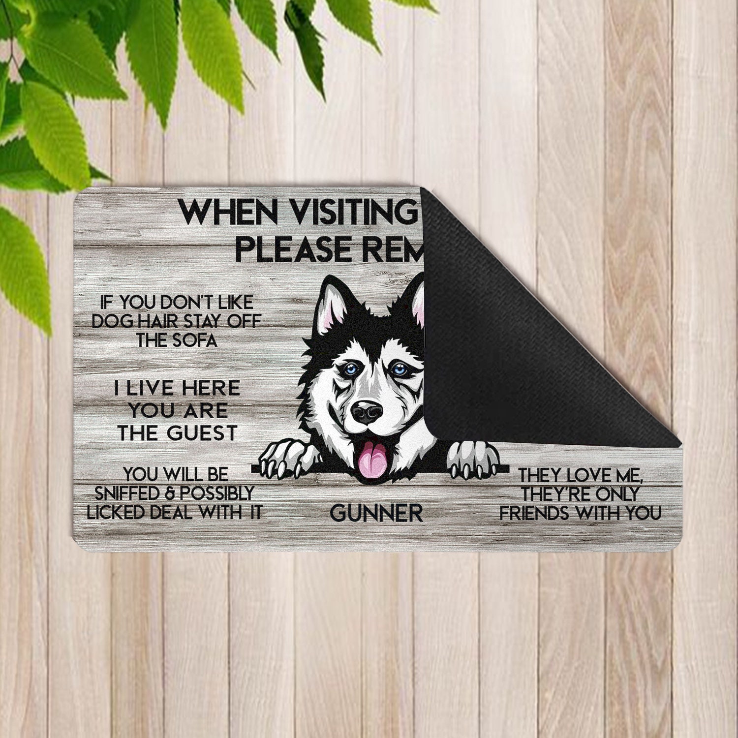 Siberian Husky Doormat, Husky Rug, Siberian Husky Mat, Visiting My ...