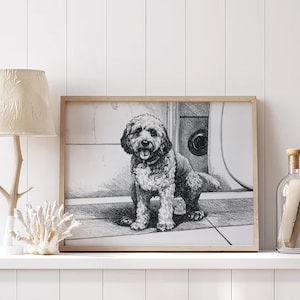 Funny Bernedoodle Pooping On The Grass, Bernedoodle Poster, Bernedoodle Wall Art, Bernedoodle Dog Decor, Bernedoodle Dog Lovers Gift