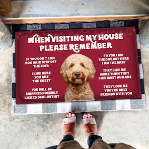 Goldendoodle Doormat, Goldendoodle Mat, Goldendoodle Rug, Visiting  My House Mat, Perfect Gift For Dog Lovers, Housewarming Gift