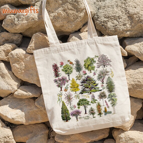 ヴィンテージ ボタニカル フローラル トートバッグ、ワイルド プラント  