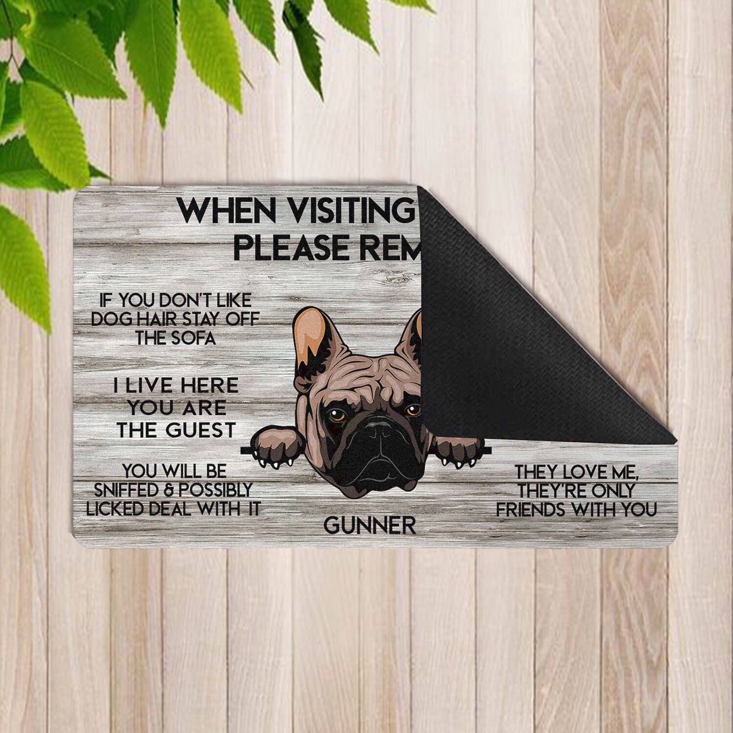 French Bulldog Rug French Bulldog Doormat Visiting My House Etsy