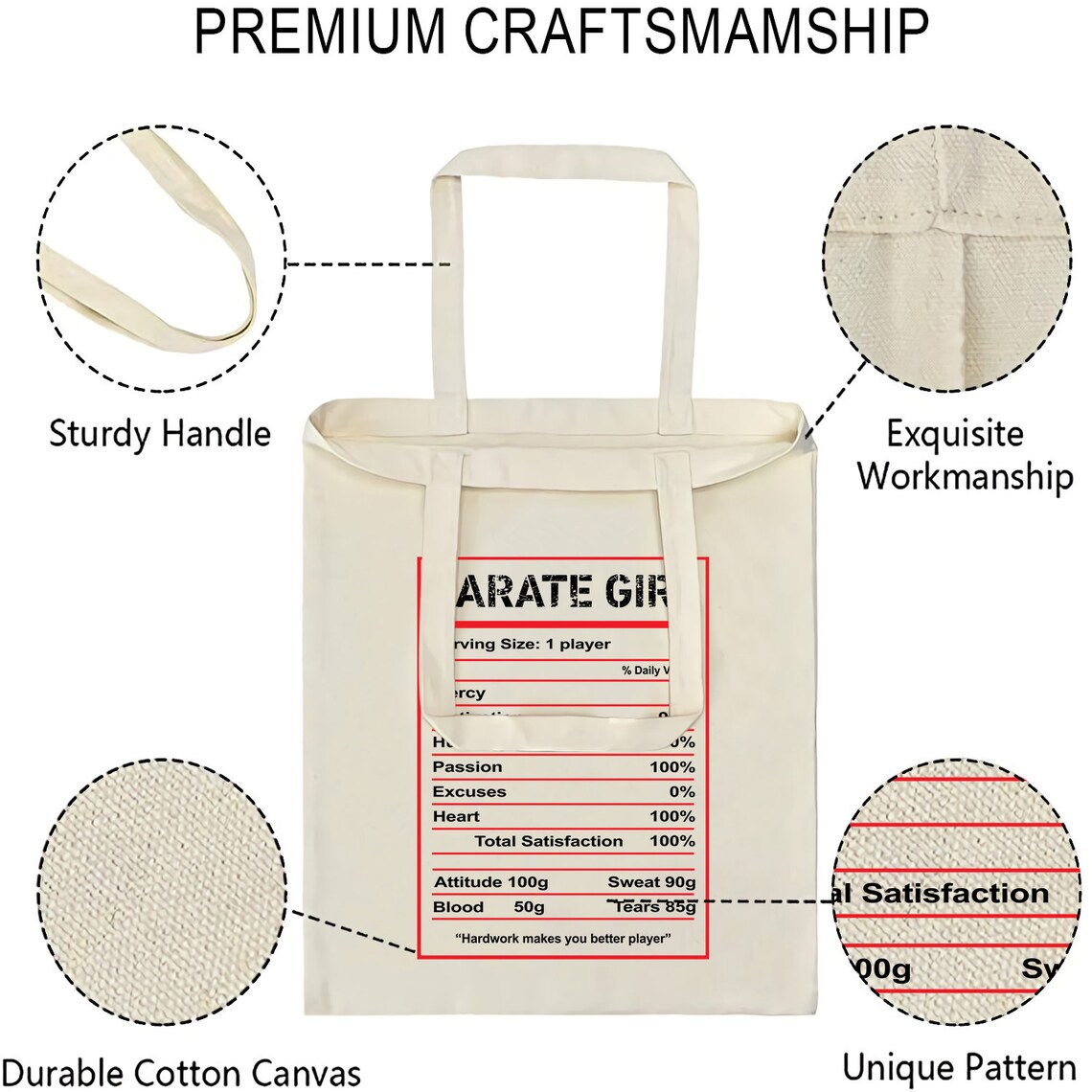 Karate Girl Nutrition Facts Tote Bag Karate Tote Bag Tote Etsy Canada