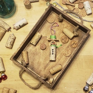 Recycling Vintage Kork Weihnachten Schneemann Ornament
