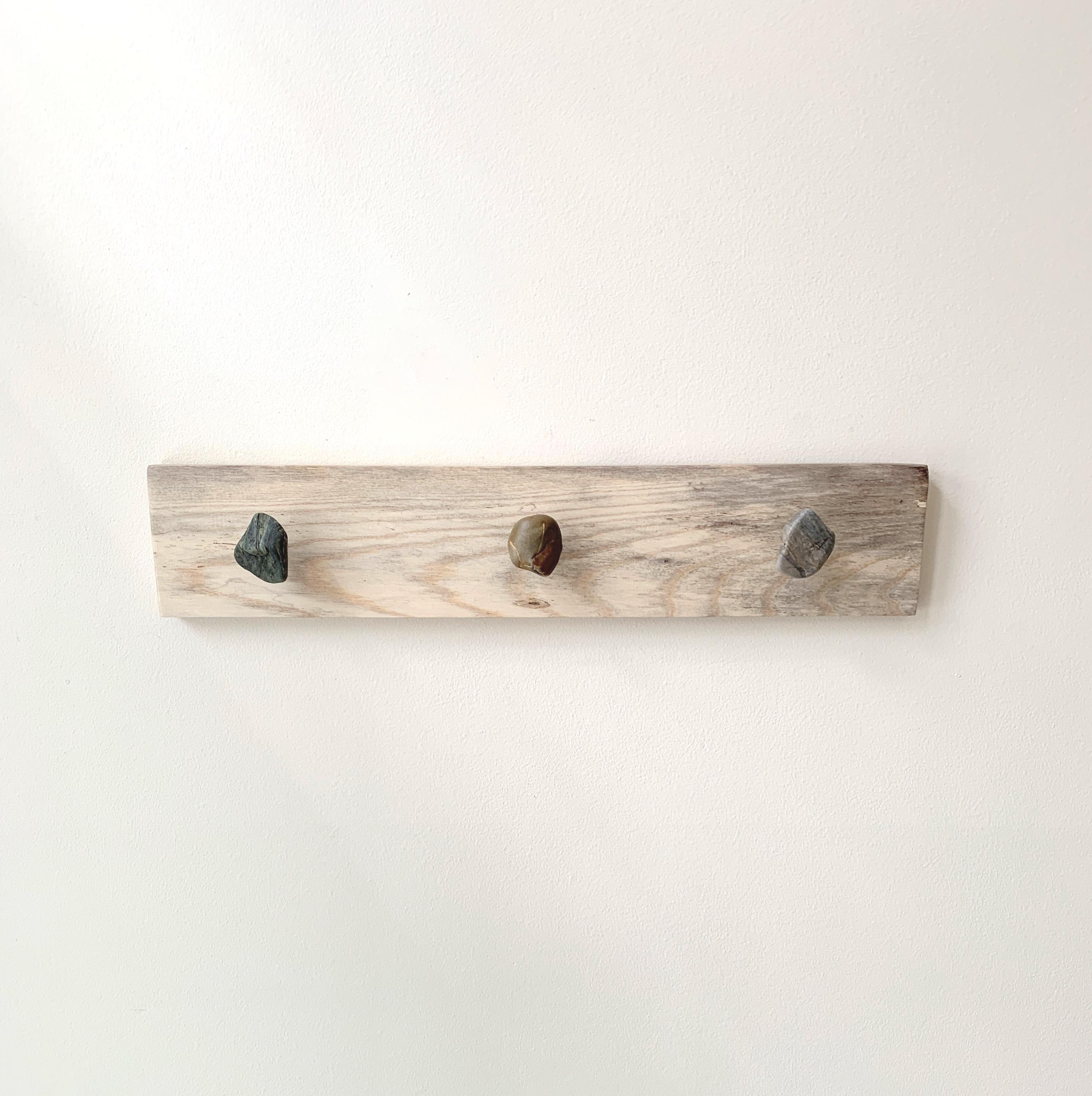 Wood Wall Hooks – Driftwood and Beach Stone – Towels, Coats and more
