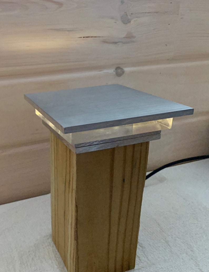 Modern Metal Exterior Newel Post Top Post Cap Landscape Light Etsy