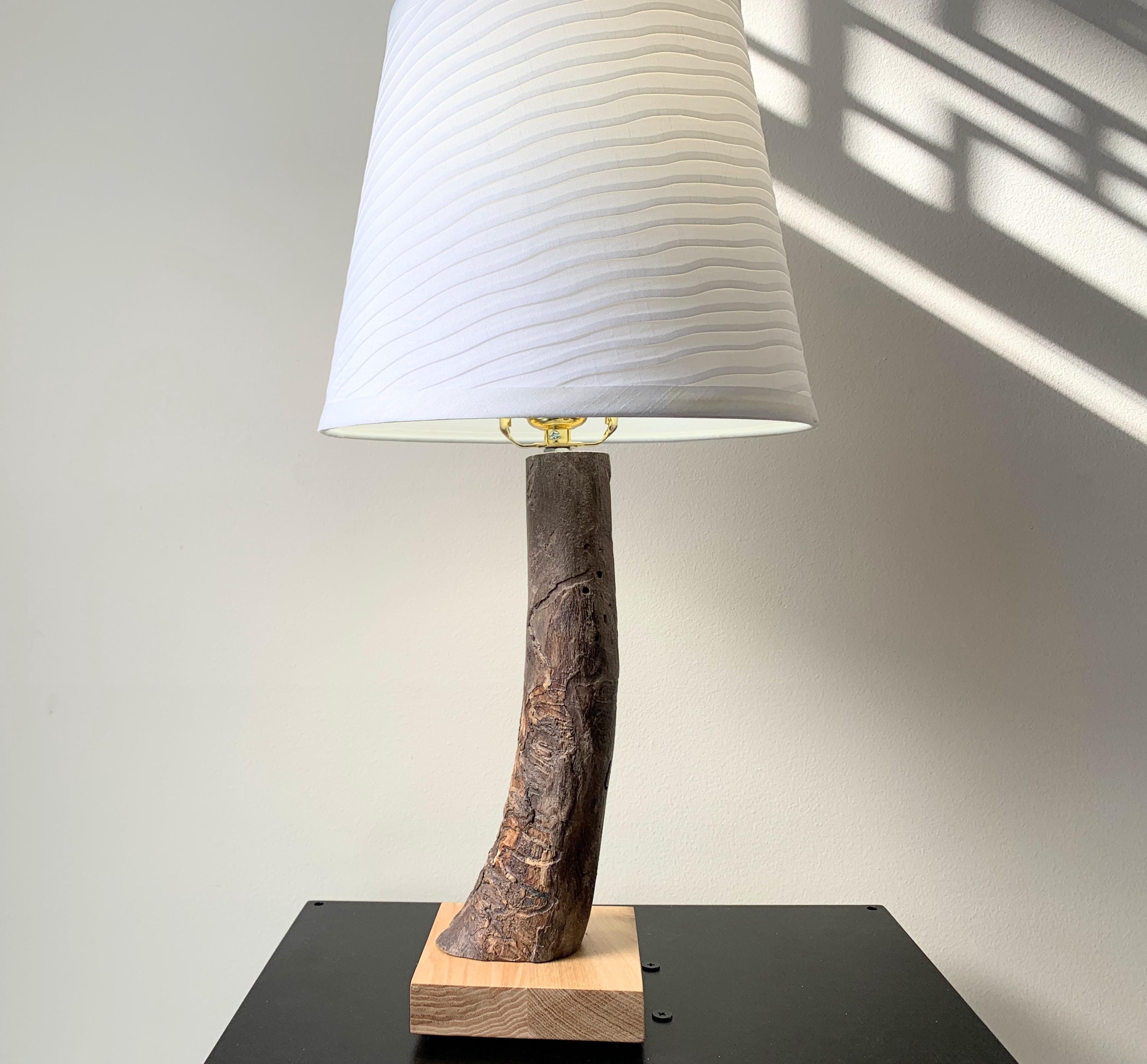 Driftwood Table Lamp – Lake Michigan Wood Lamp – Natural Rustic Lighting (Shade Not Included)