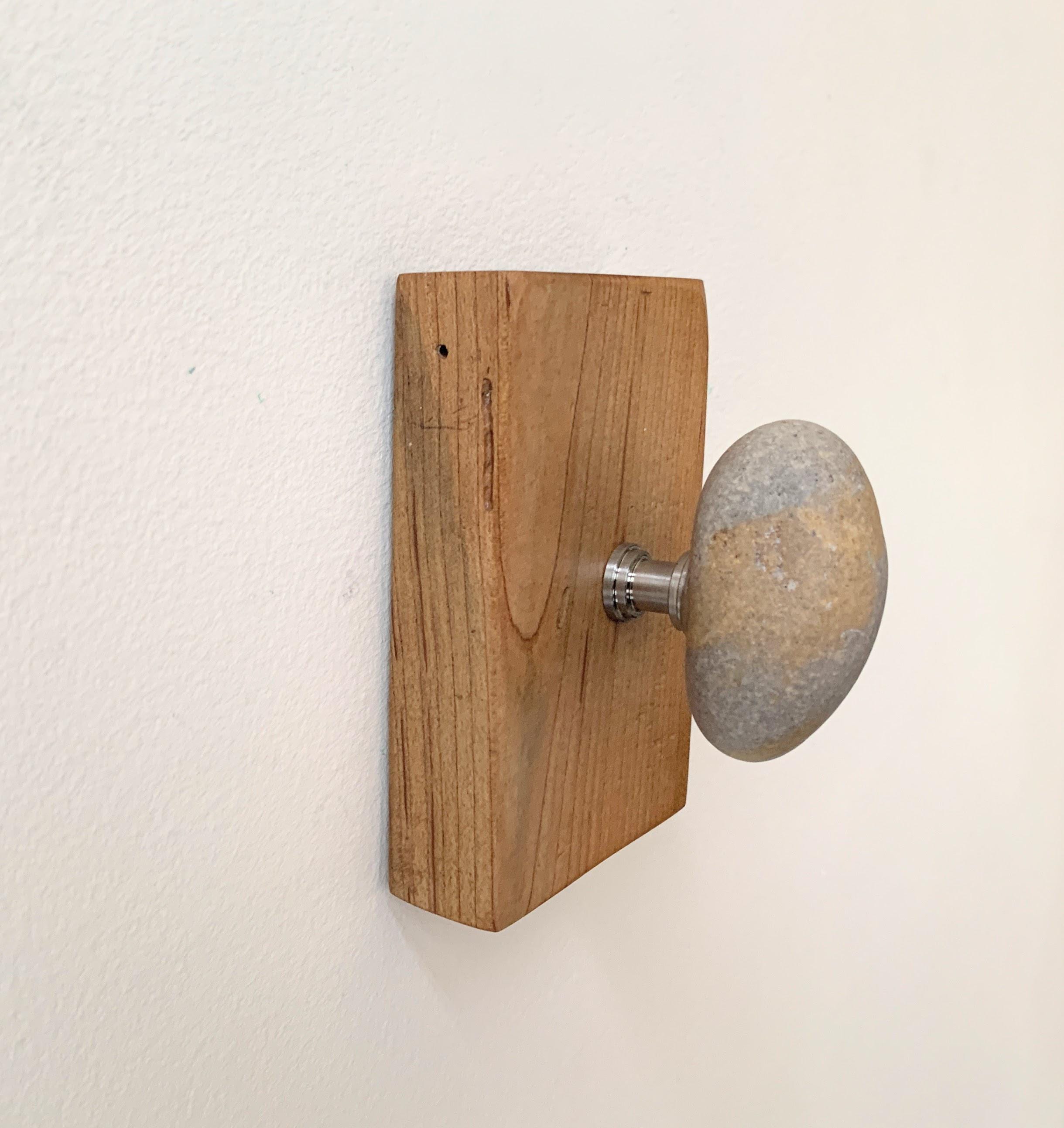 Beach Stone Hook: Choke Cherry Wood, Lake Michigan Decor