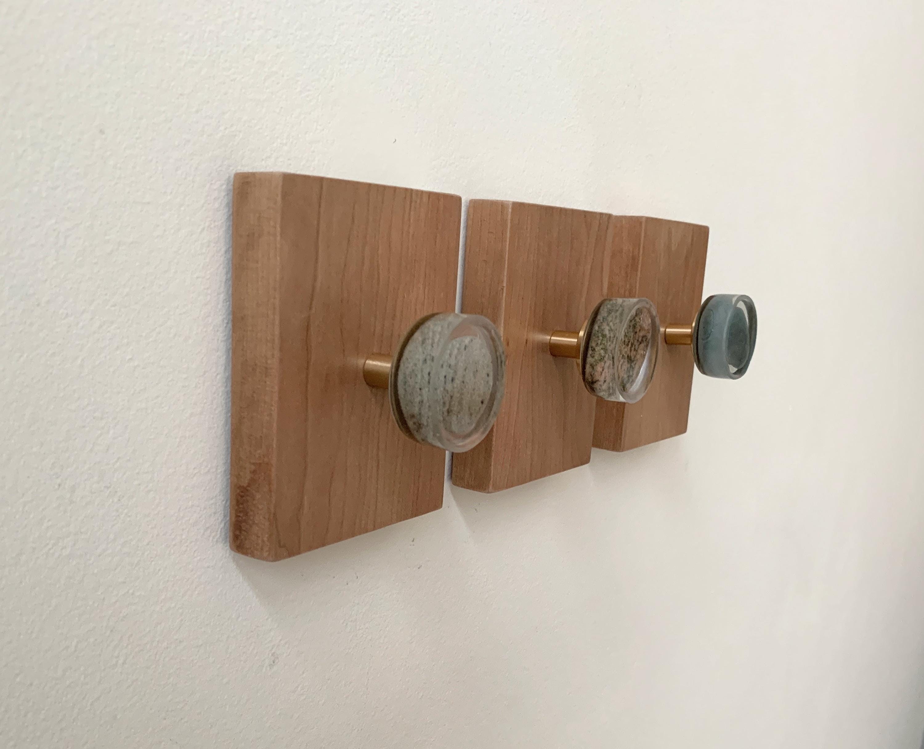 Beach Stone Hooks – Wood Wall Art – Coastal Decor