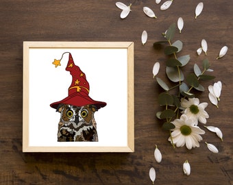 Wizard Owl Print Art