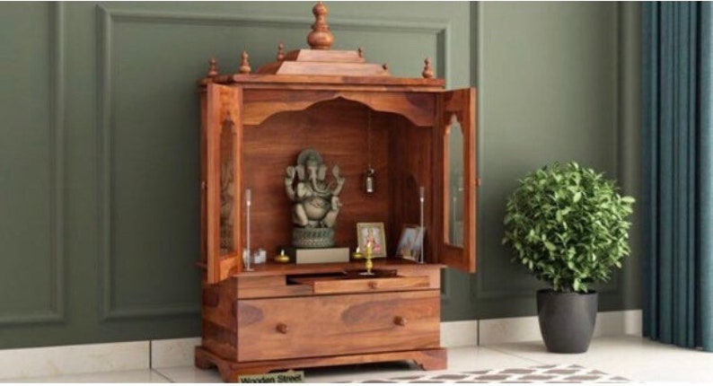 Big size Teak Wooden Mandir with Doors and with domes and mouldi Big size Teak Wooden Mandir with Doors and with domes and mouldi