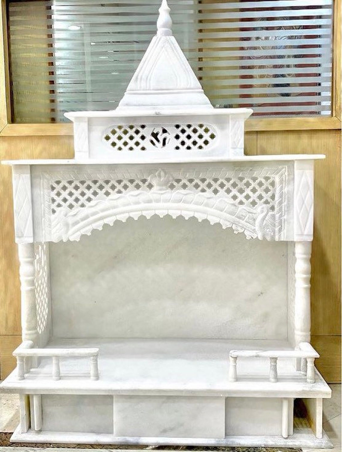 Aum Marble Mandir With Mehrab Design Etsy