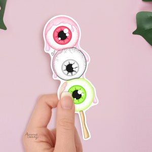 Pegatina ojos de colores, Pegatina de ojo, Pegatina divertida, Pegatina gótica, Pegatina estética, Pegatinas escalofriantes, Pegatina dango