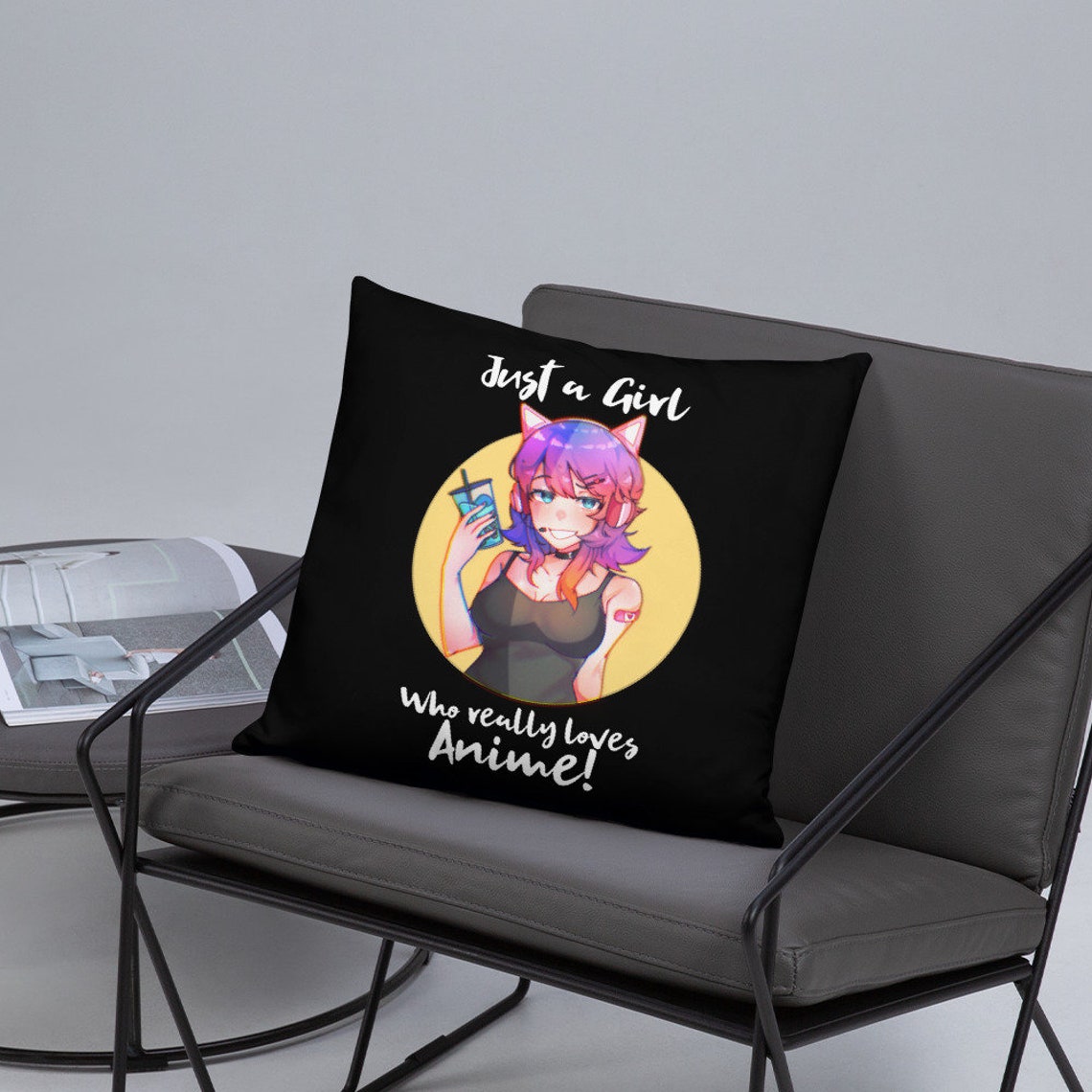 Anime Pillow Decor Pillow Anime Girl Anime Lover Etsy