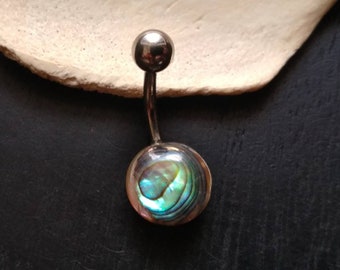 Abalone Shell Belly Piercing- Boho Jewelry- Organic Navel Bar- Body Jewelry- Sea Shell Navel Piercing- Belly Ring- Goddess- New Collection