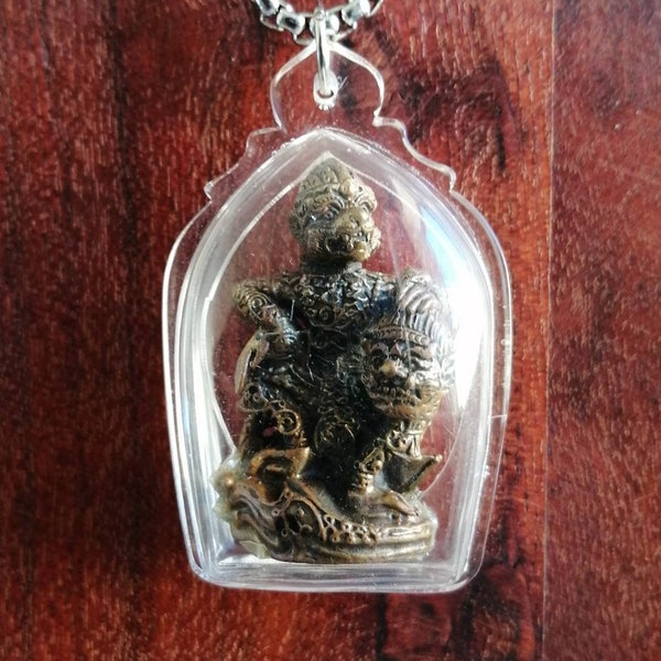 Lord Hanuman Amulet Pendant Necklace- Boho Jewelry- Talisman Jewelry- Unisex Necklace- Thai Real Powerful Amulet- Thai Mythology- One Piece