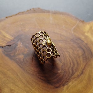 Bijou d'oreille nid d'abeille en laiton ou perles de dreadlocks - Taille réglable - Bijoux bohèmes - Unisexe - Bijoux de corps - Slow Fashion - Cosplay - Nouvelle collection