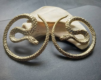 Mamba Snake Brass Ear Weights: 6mm Tribal Gauges