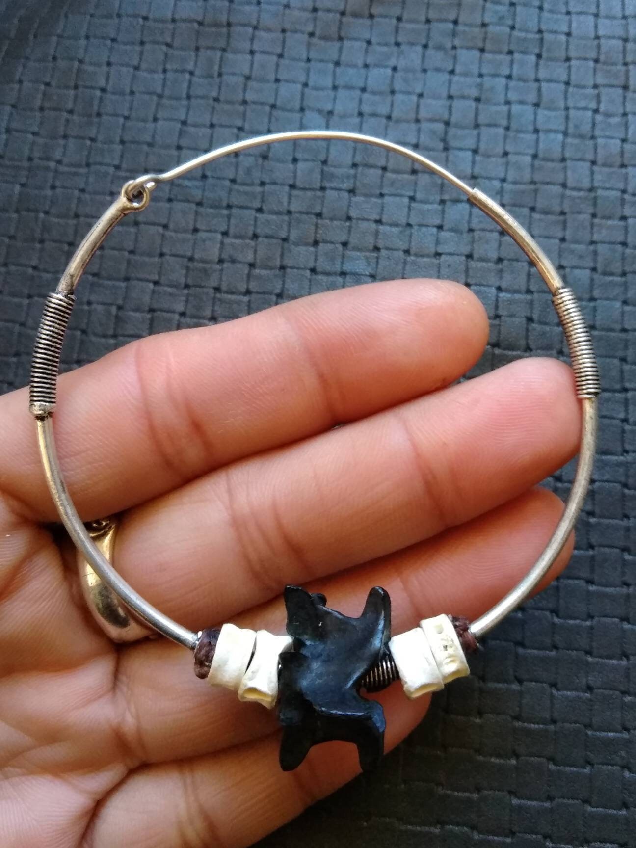 black snake hoop earrings