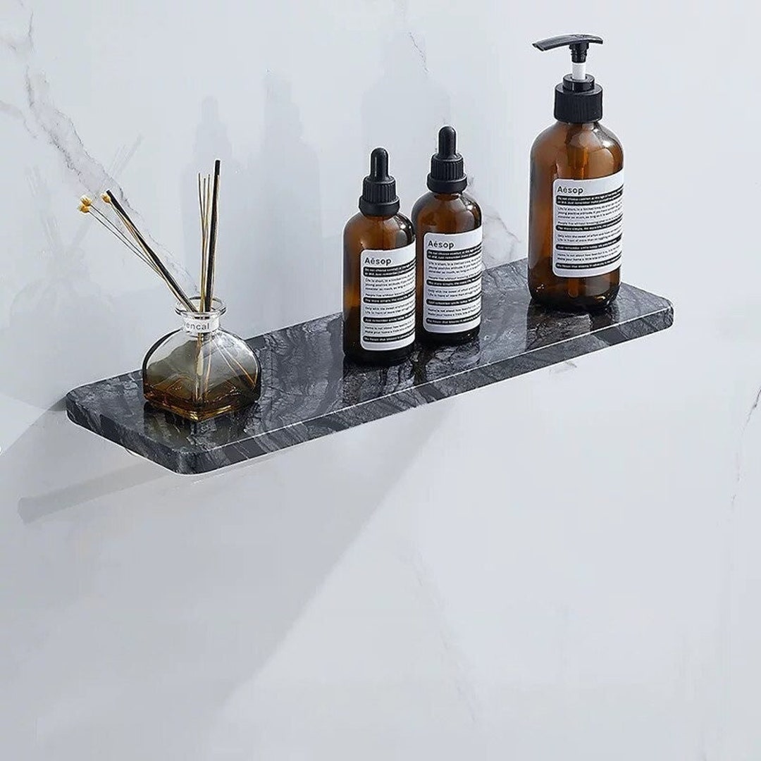 Black & White Marble Shelf Bathroom Towel Bar Holder Luxury Etsy