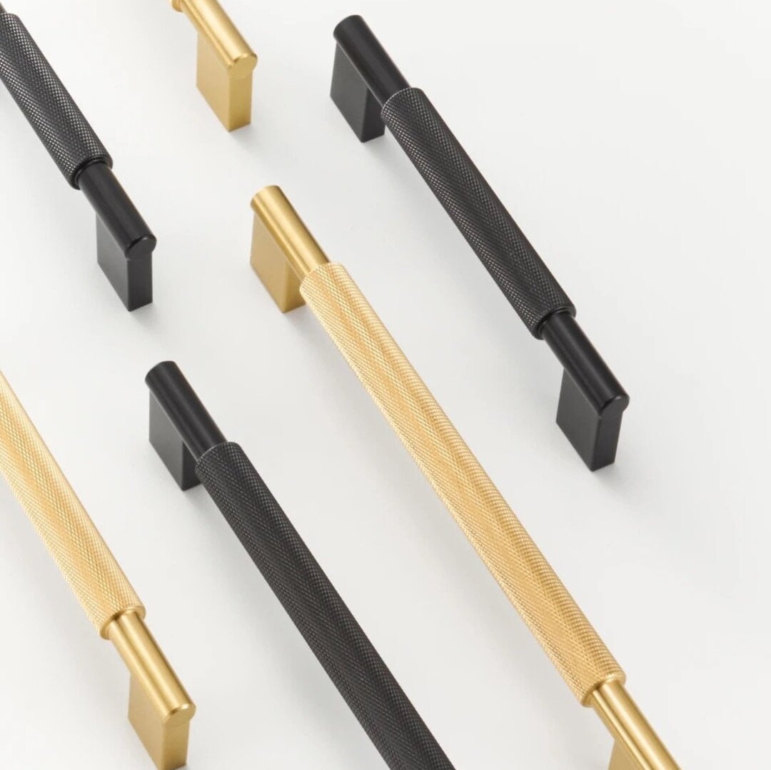 Solid Brass Knurled Pull Handle for Doors Etsy