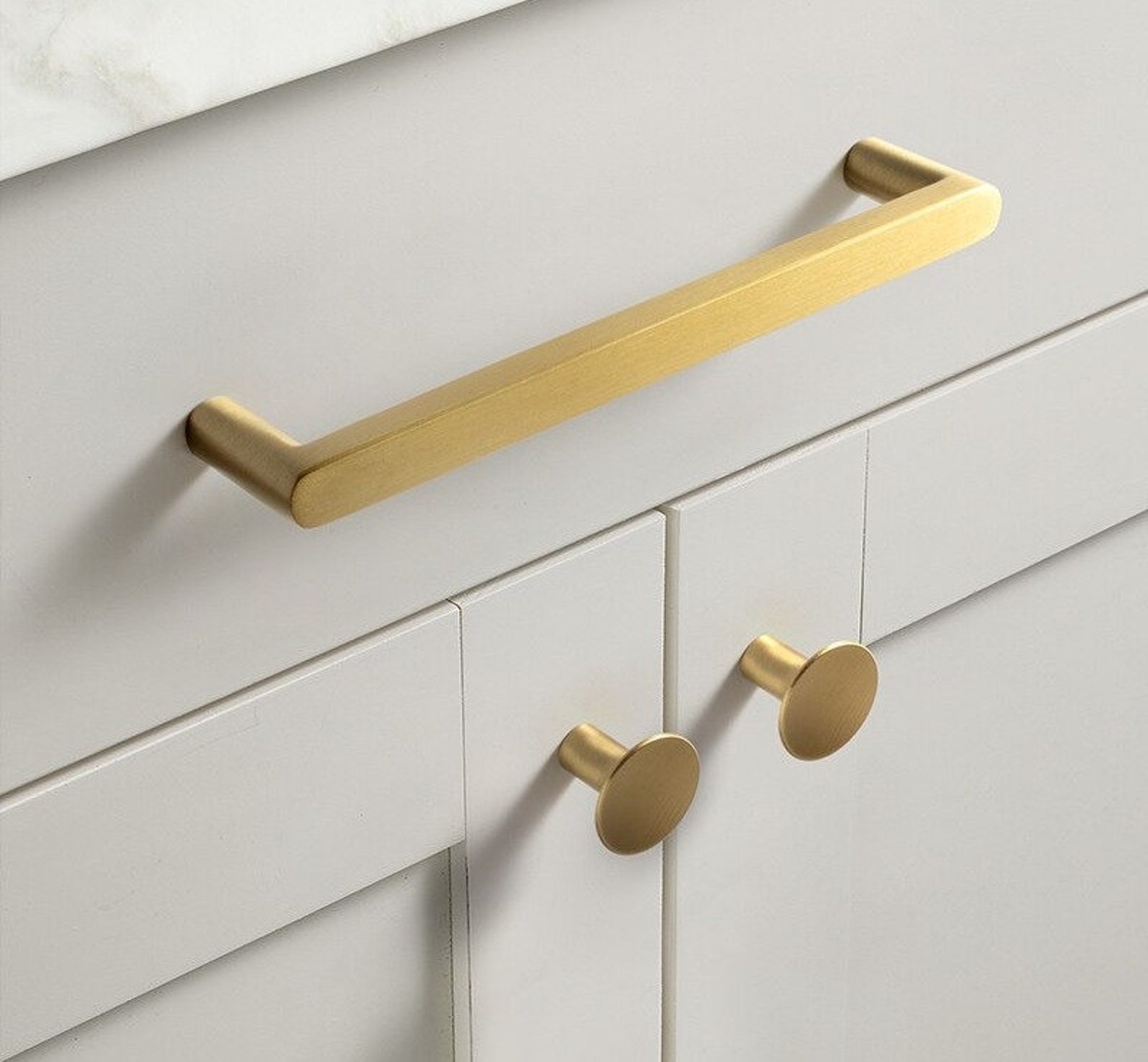 Gold Pure Copper Kitchen Handles Pulls Cupboard Drawer Etsy