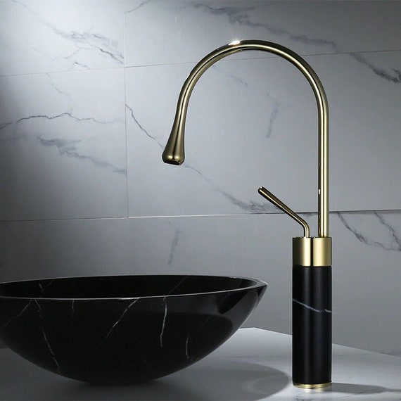 Handmade Natural Marble And Brass Washroom Kitchen Faucet Etsy Uk