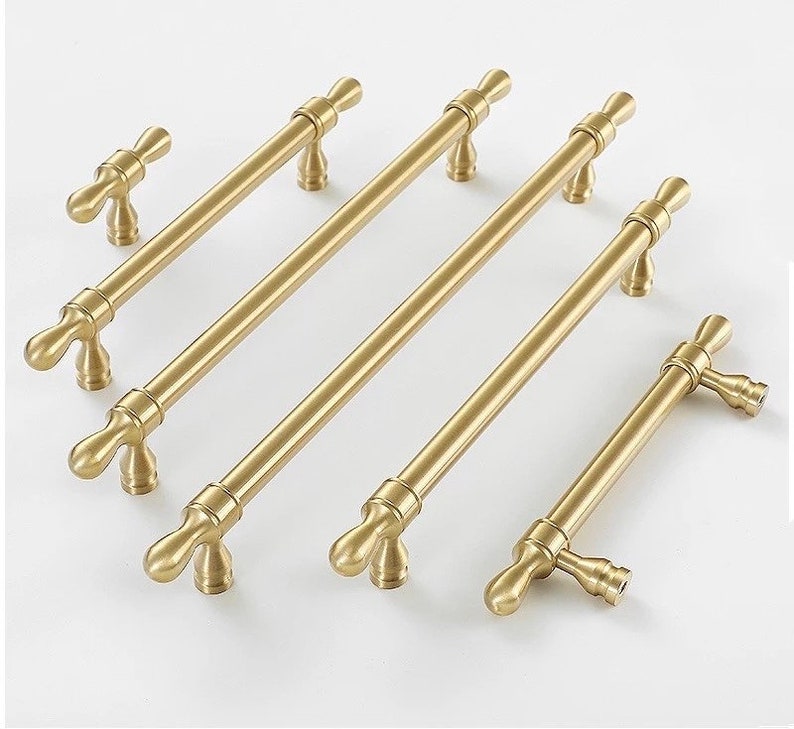 Handmade Long Brushed Brass Pulls Bedroom Drawer Etsy Canada