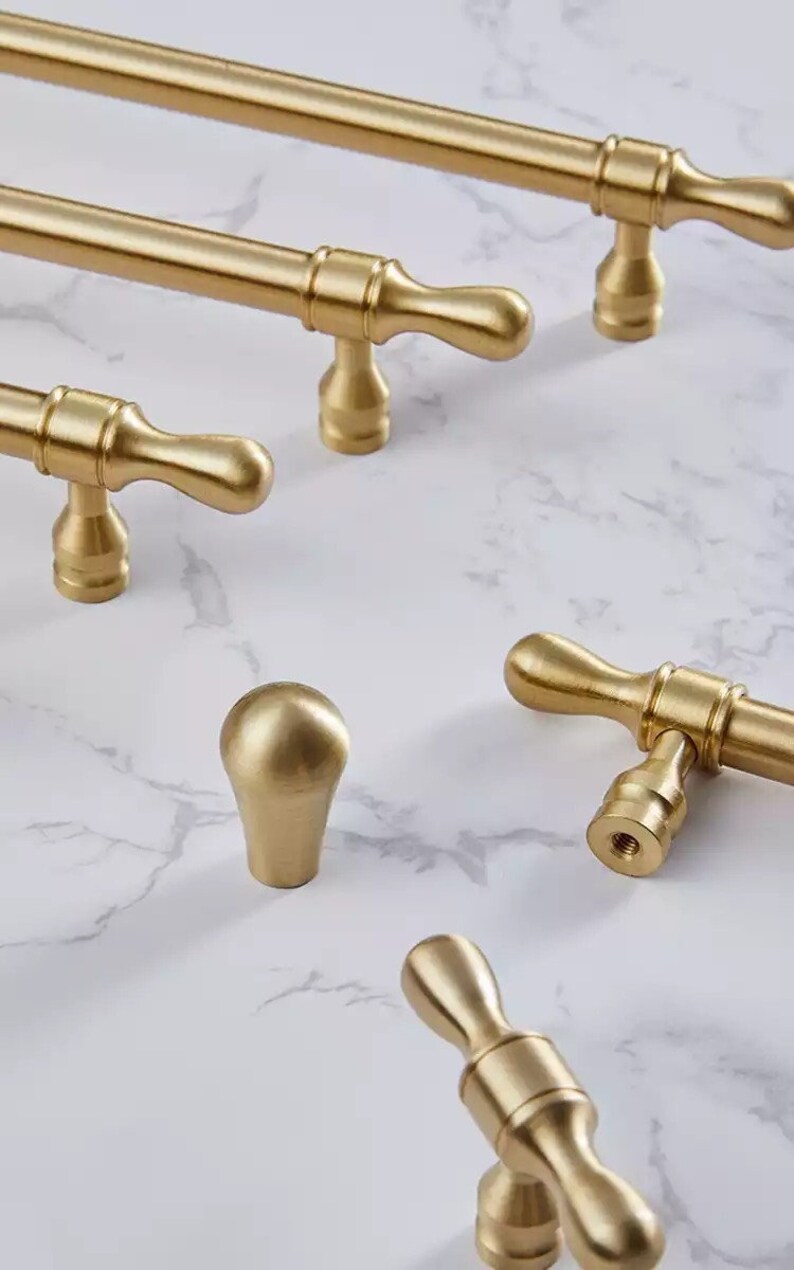 Handmade Long Brushed Brass Pulls Bedroom Drawer Etsy Canada