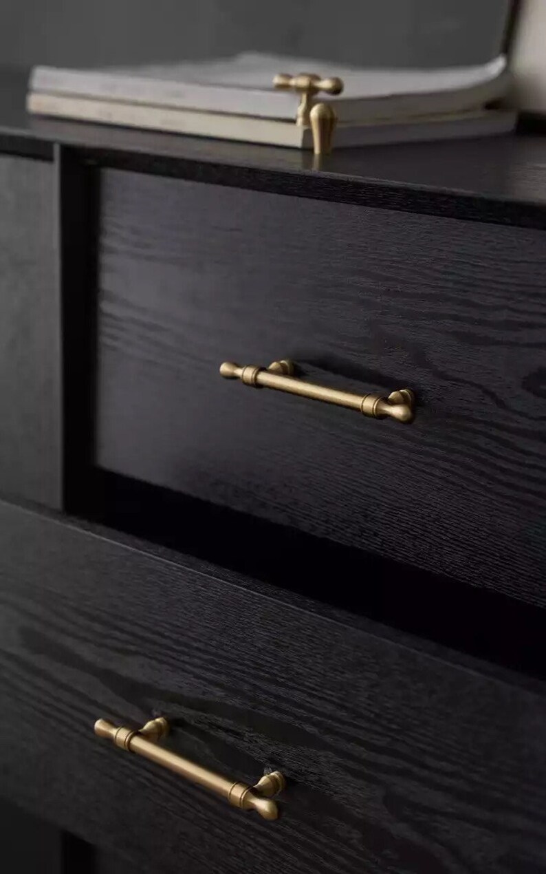Handmade Long Brushed Brass Pulls Bedroom Drawer Etsy Canada