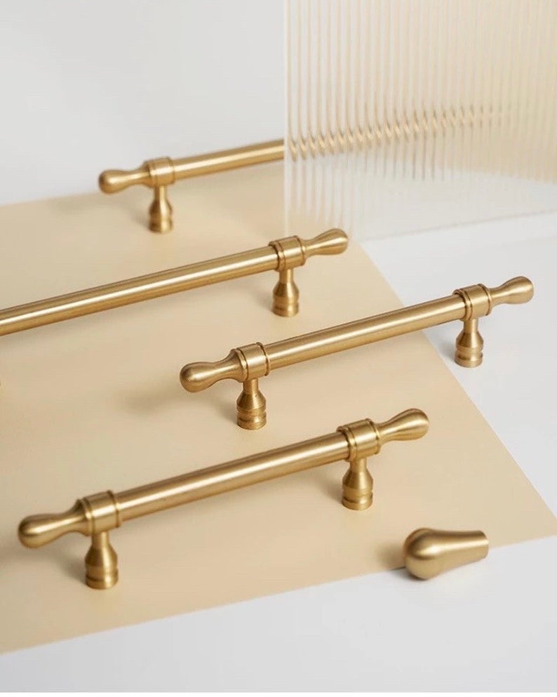 Handmade Long Brushed Brass Pulls Bedroom Drawer Etsy Canada