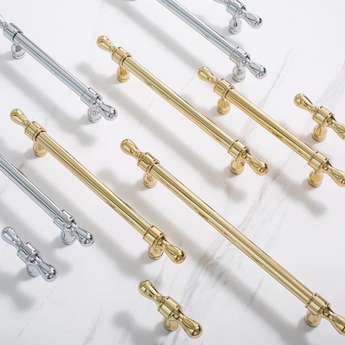 Handmade Long Brushed Brass Pulls Bedroom Drawer Etsy