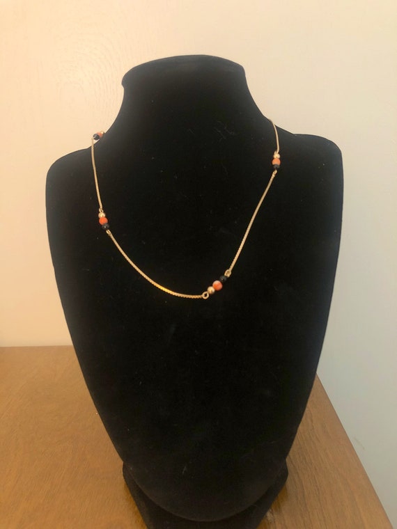 Coral and Onyx Necklace