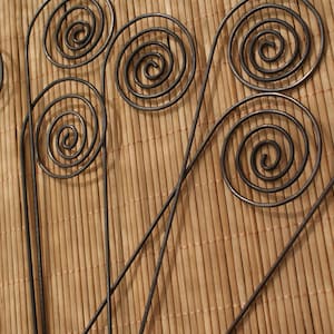 Garden stake set spiral metal decoration rust decoration for the flowerpot