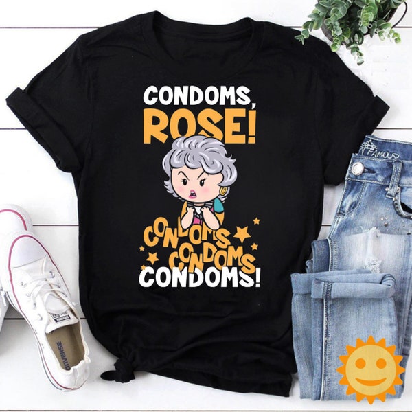 Condooms Rose Condooms Condooms Condooms Vintage T-Shirt, Rose Shirt, The Golden Girls Shirt, Rose Nylund Shirt, 80s Movie Shirt