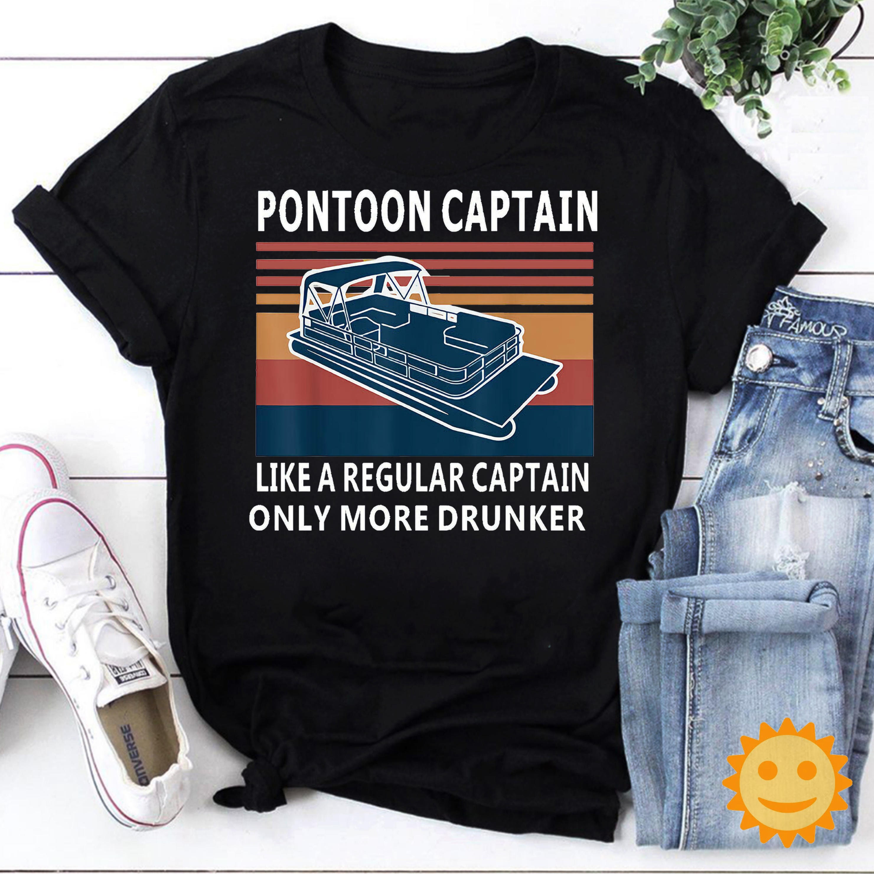 Pontoon Captain Like A Regular Captain Only More Drunker Vintage T